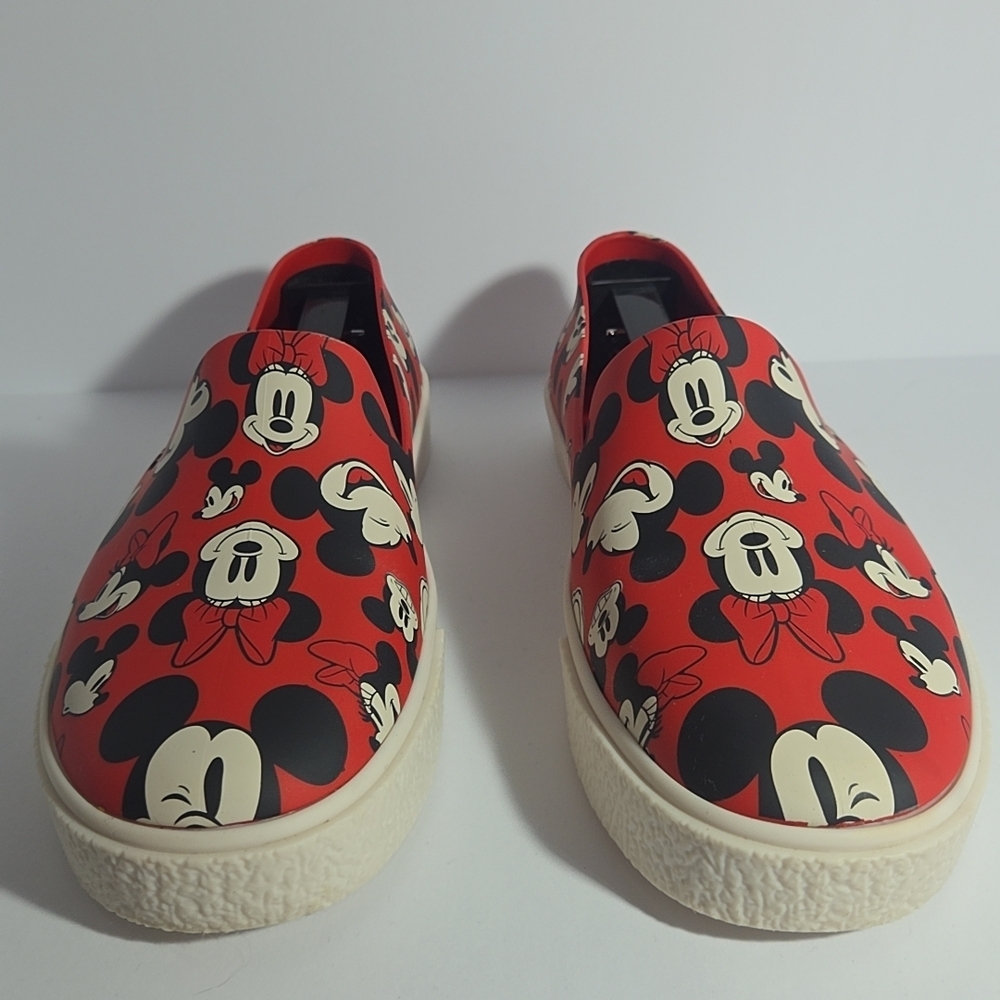 Melissa Ground + Mickey Mouse 90th Anniversary Slip-On Shoes Red Women’s Size 8 - Picture 4 of 7